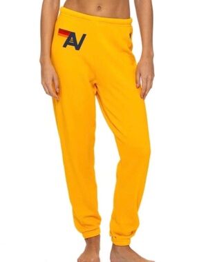 Aviator Nation Logo Sweatpants Gold Like New